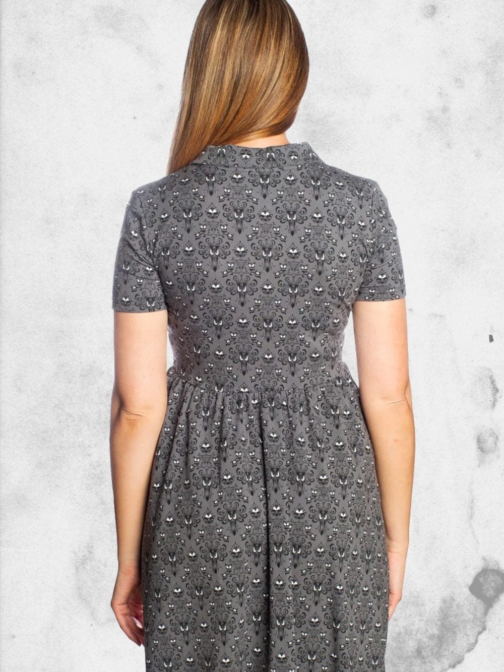 Cakeworthy Haunted Mansion wallpaper print dress - Picture 4 of 5